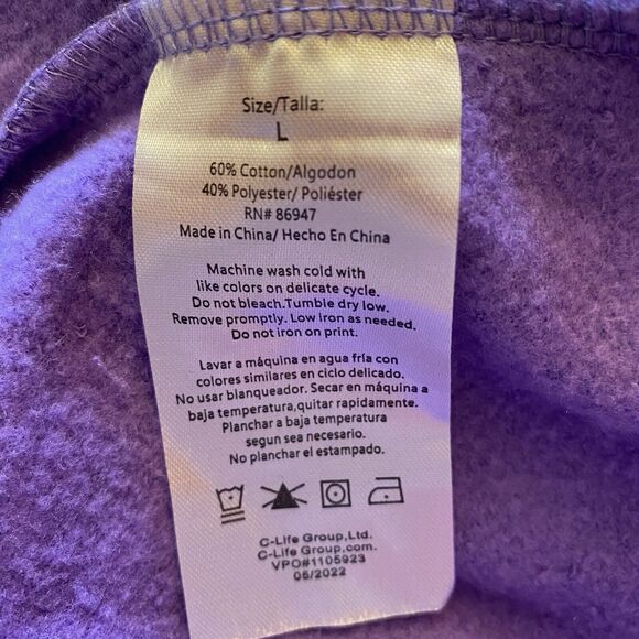 Kellogg's Froot Loops Purple Unisex Adult Pullover Hoodie Sweatshirt NWOT Size L - Picture 7 of 9